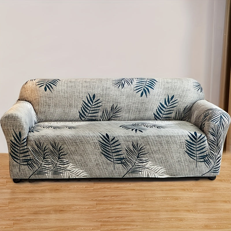 Four Seasons Printed Sofa Cover with Elastic Slipcover for Couch Protection from Cats, Ideal for Living Room or Office.