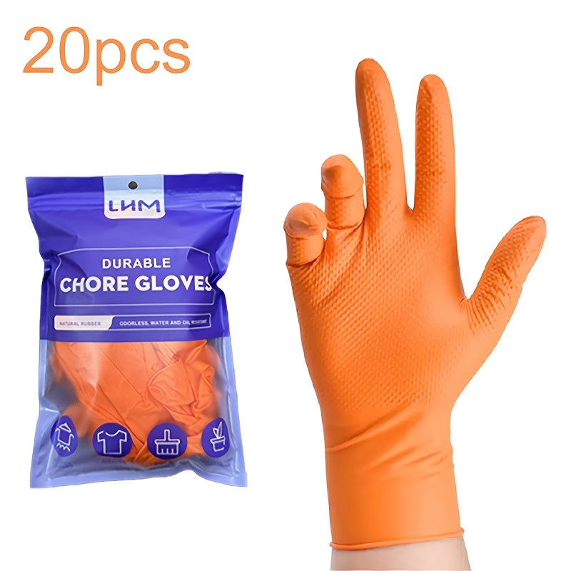 LHM offers a pack of 20/40/60 8mm Nitrile Gloves that are ambidextrous, waterproof, latex & PVC free. They are thick, durable, non-slip, lightweight, and feature a diamond texture. Perfect for household, pet care, industrial repair, outdoor, kitchen