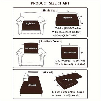 Stretchy sofa cover for L-shaped or 1-4 seat sofas, suitable for all seasons, with elastic bands and machine washable for home protection.