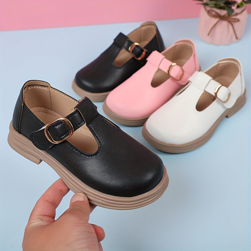 Stylish Mary Jane shoes for girls with non-slip sole, suitable for indoor and outdoor wear in spring and autumn.