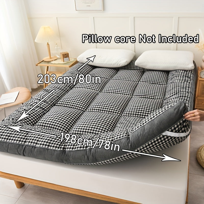 Luxurious Plaid Mattress Topper - Cozy and Airy, Premium Comfort for Any Room, Perfect for Autumn/Winter Season, Ideal Holiday Gift