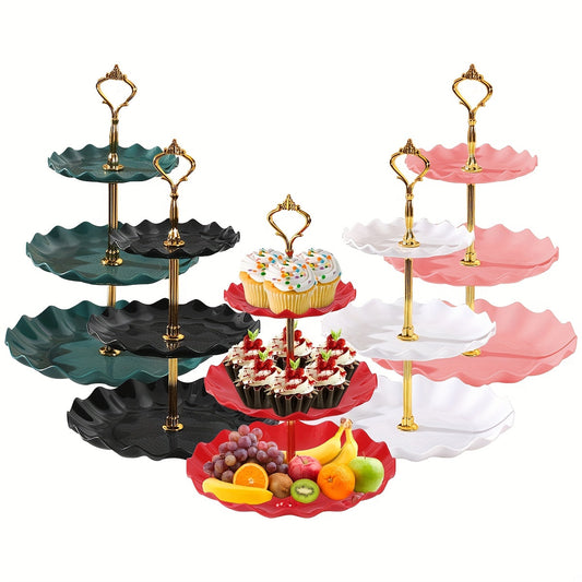 2-piece plastic cupcake stand for weddings, parties, and holidays. Versatile display for various occasions and themes.