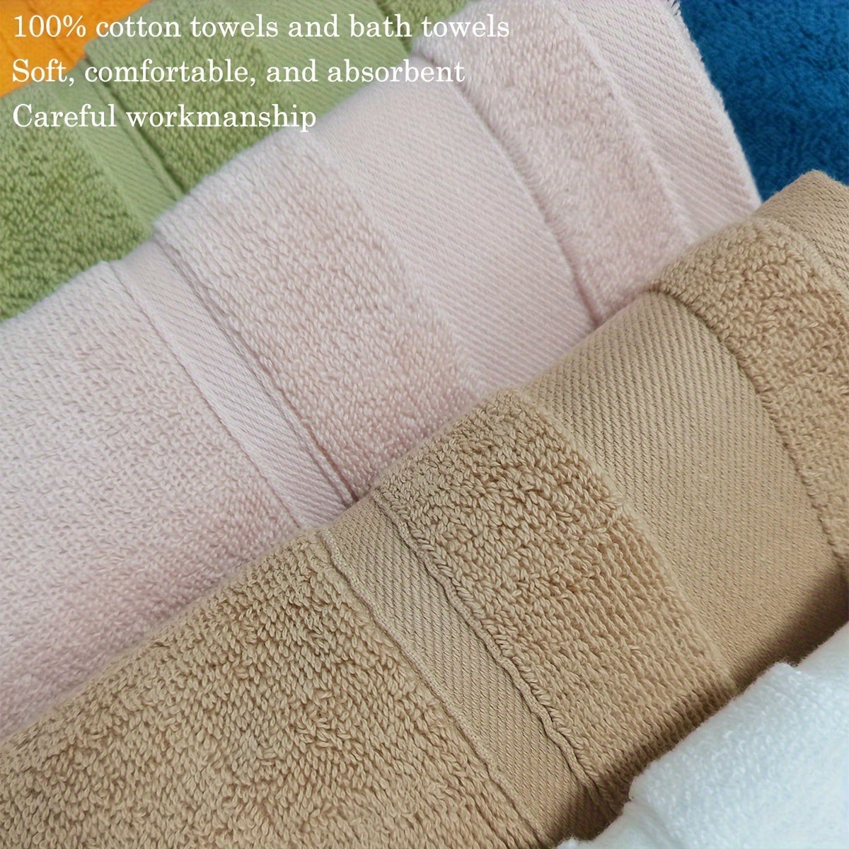 3-piece set of pure cotton bath towels, ideal for men and women, perfect for bathrooms in need of soft, moisture-absorbing towels.