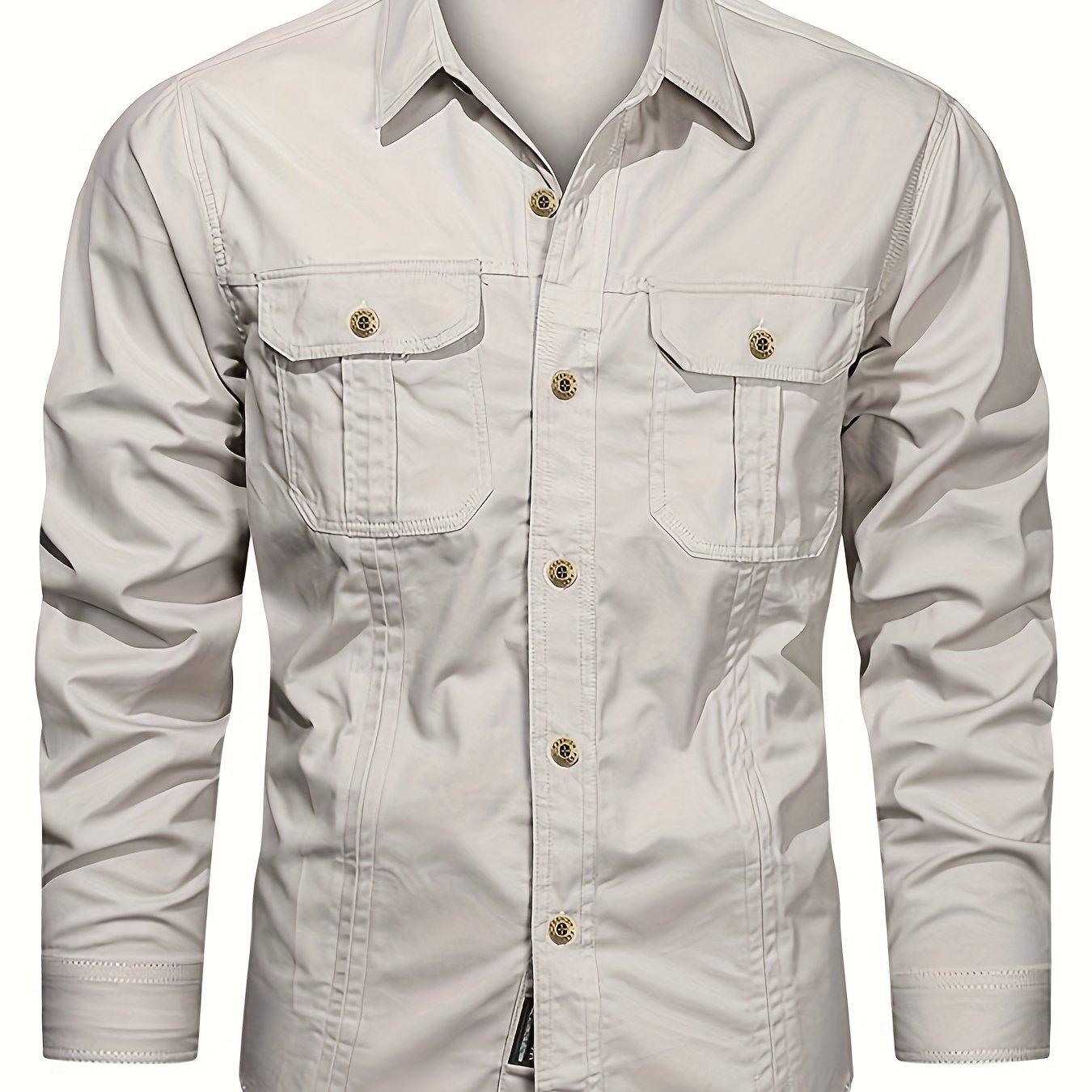 Casual long sleeve shirt for men, loose fit, Korean fashion trend. Perfect for summer and spring. Great gift option.