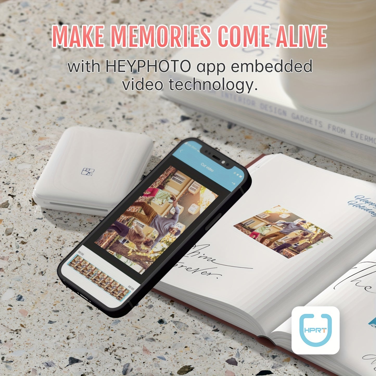 High-definition wireless portable photo printer directly connected to mobile phones. Supports color high-definition restoration, compatible with IOS/Android devices. Uses ZINK printing