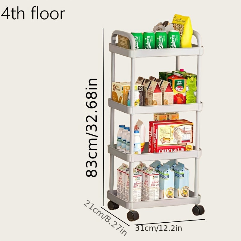 The Plastic Rolling Utility Cart Organizer offers a Classic Style with Multi-Tier Storage, making it a versatile household items organizer. It requires No Assembly and No Electricity or Batteries, providing convenience and ease of use.