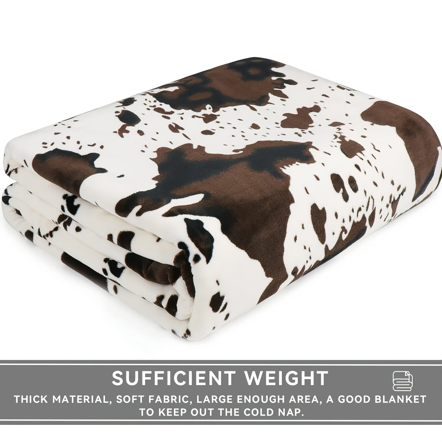 Soft and Cozy Cow Print Blanket - Plush Fleece Flannel Throw for Year-Round Comfort - Great for Daughters, Adults, Students, and Teens