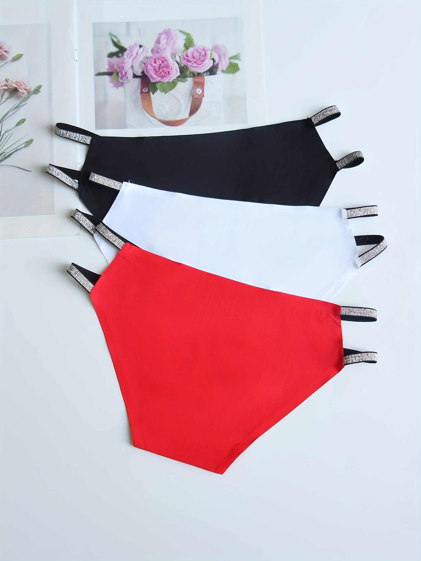 3 soft, breathable seamless panties for women.