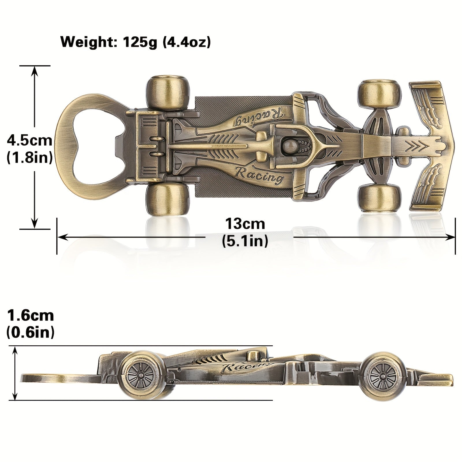 1pc Racing Car Bottle Opener - Unique gift for racing fans. Perfect for Father's Day, birthdays, and Christmas. Comes with gift box and greeting card.