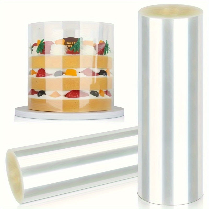 Transparent Mousse Cake Collar made with Acetate Roll, Ideal for Decorating Chocolate Mousse Cakes, Available in Various Sizes