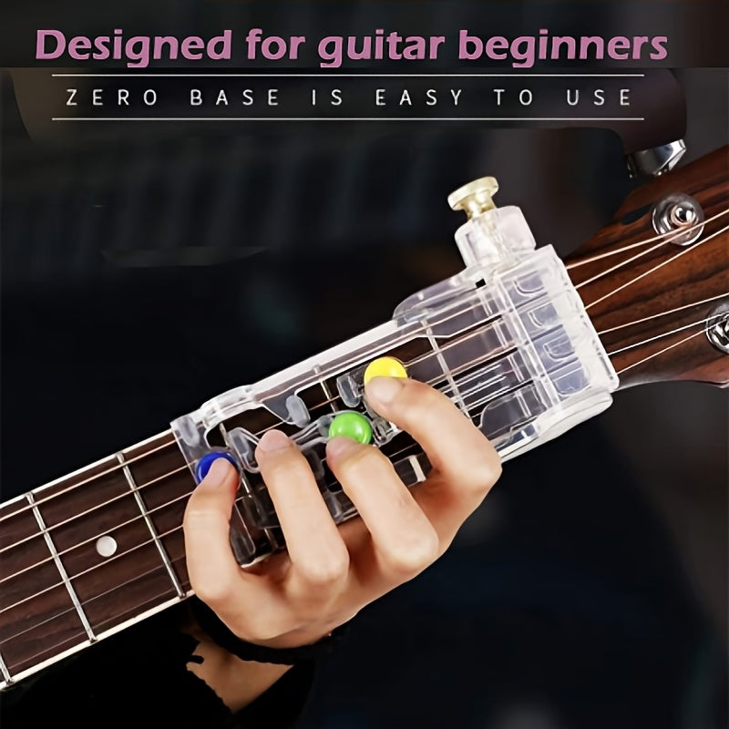 1pc ABS Acrylic Guitar Finger Trainer designed for beginners. Easy-to-use for chord learning and hand position exercises. Ideal gift for guitarists, with transparent design and high quality