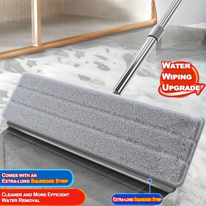 A complete household floor cleaning set including a wet and dry mop with bucket, 4 washable microfiber pads, a long handle flat mop for hands-free washing, and a dust mop for tile, marble, and wood floors. Also includes cleaning supplies and tools.