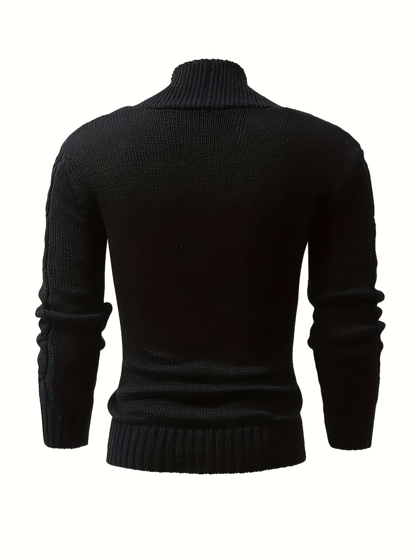 Men's V-neck knitted cardigan with a solid color button, perfect for casual fashion in autumn and winter.