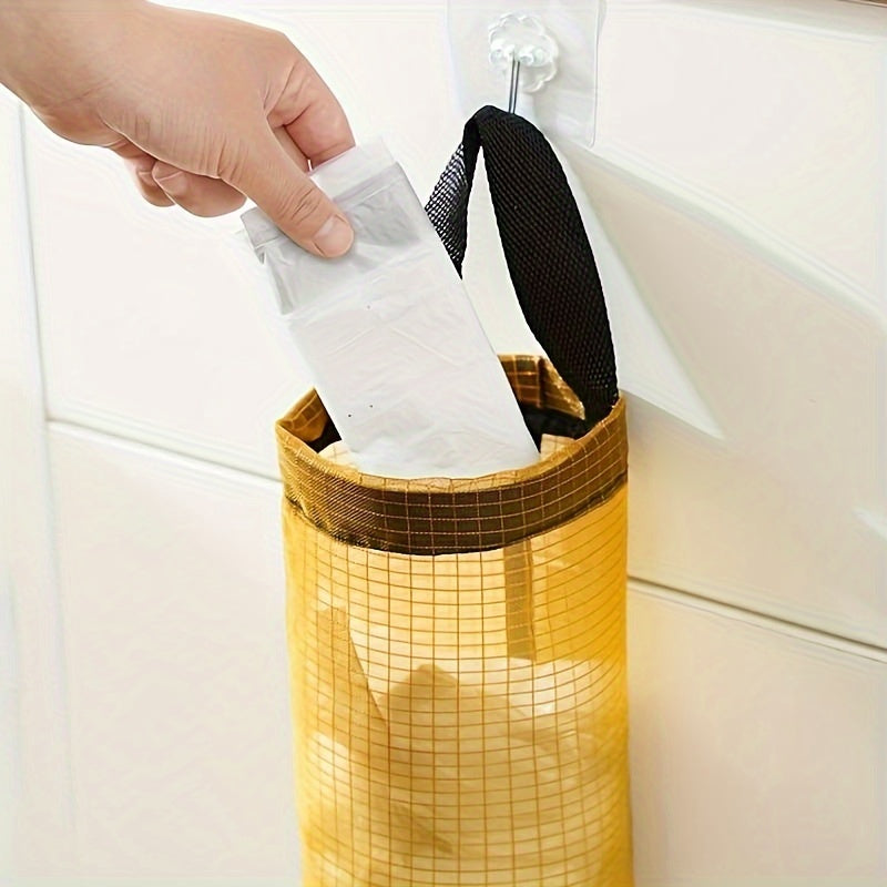 Organize your plastic and garbage bags with this wall-mounted shopping bag organizer, the perfect kitchen storage solution. Keep non-food contact items tidy and easily accessible.