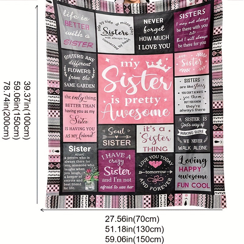 Gifts for Sisters: Sister Birthday Gifts, Best Friend Birthday Gifts for Women; Blanket for Little Sister - Perfect for Christmas and Thanksgiving; Big Sister Gifts for Bed, Couch, or Chair