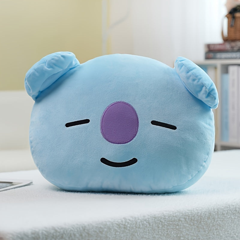 1pc Cute Cartoon Plush Toy - Foldable Hand Warmer & Pillow, Washable Polyester, Great for Home, Office, Travel, and Gifts.