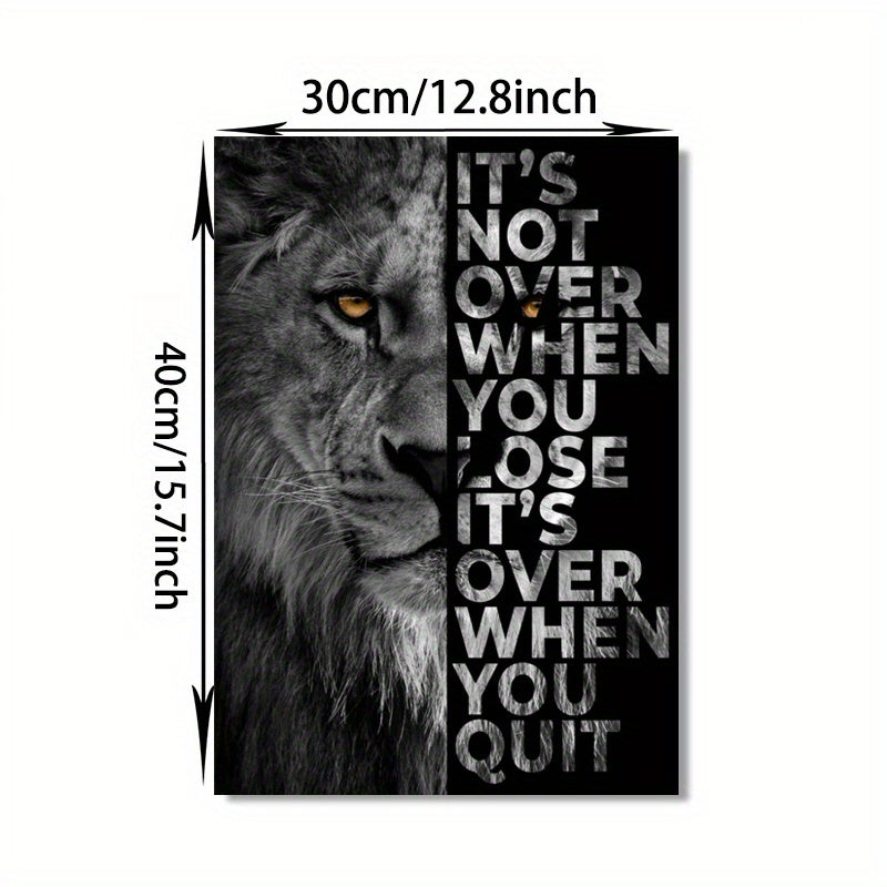 Lion motivational poster canvas print for home or office decor, size 39.88*59.94cm, unframed.