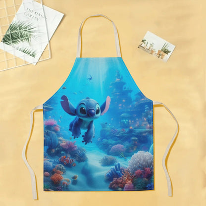 Disney has partnered with a new stylish waterproof apron featuring adorable cartoon designs of popular characters such as Mickey, Minnie, Winnie the Pooh, Stitch, and more. This apron is not only beautiful and fashionable, but also boasts a simple and