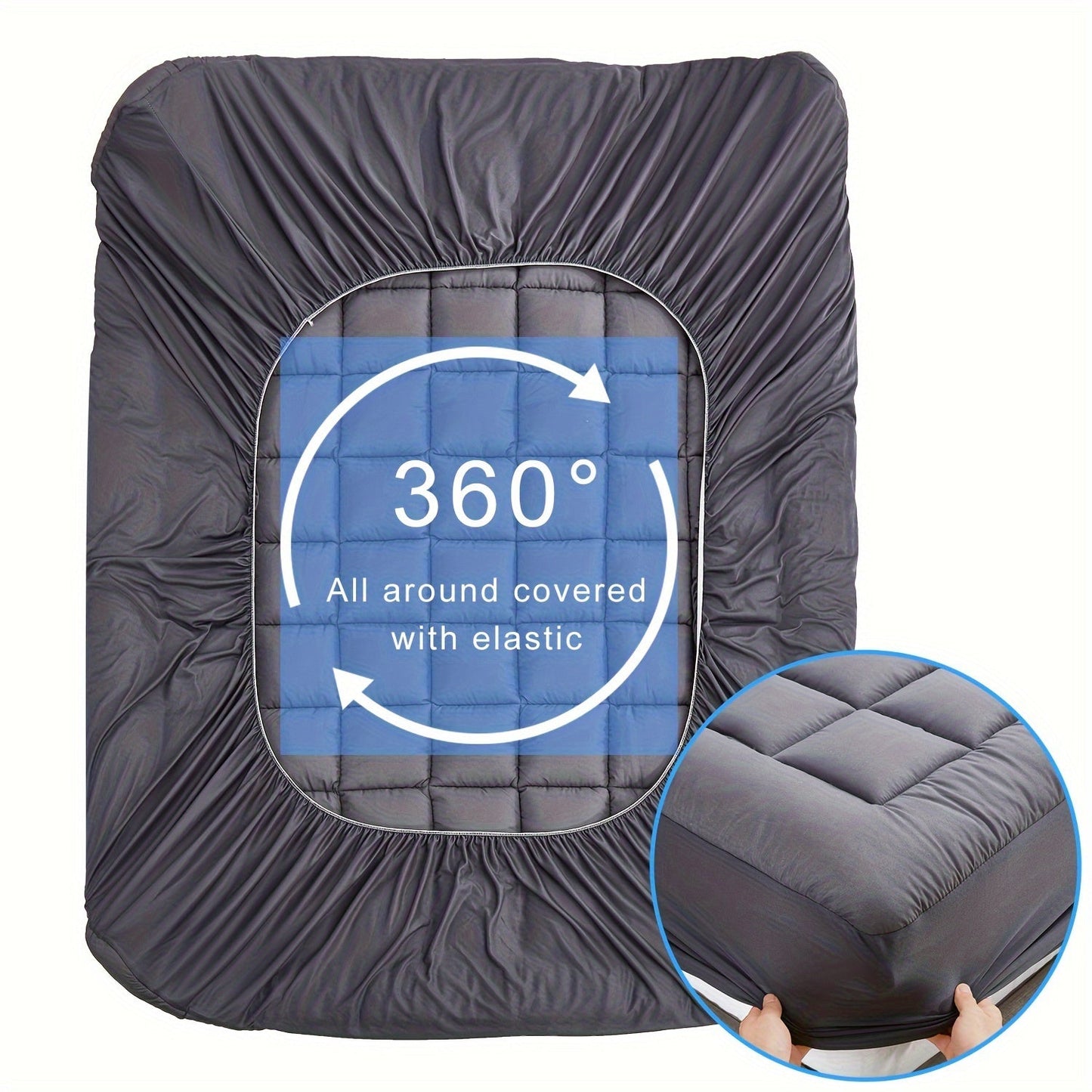 Experience the ultimate comfort with the ALLIFE Luxury Cooling Mattress Pad. This premium quilted topper features breathable and fluffy soft material with 5D spiral fiber fill for added support. The durable deep pocket design can accommodate mattresses