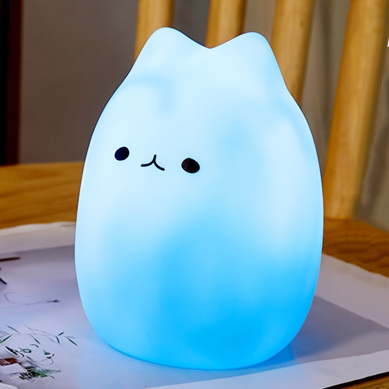 Charming Kitten LED Night Light - Gentle on the Eyes, Battery-Powered Lamp for a Cozy Bedroom Atmosphere - Ideal Present for Girls, Boys, Couples, and Friends