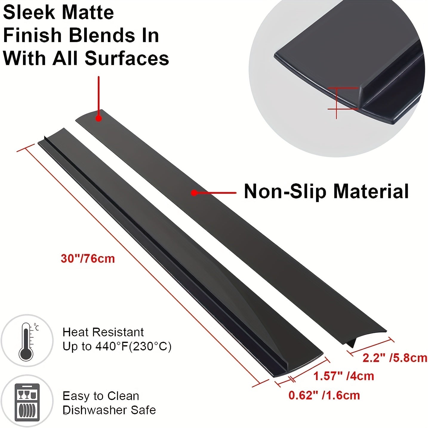 [Top Pick] Stove Counter Gap Cover - This flexible and heat-resistant cover is easy to clean and perfect for sealing spills between appliances, furniture, stoves, ovens, washers, and dryers.