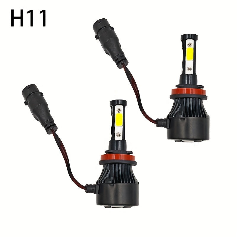 New 4 Sides LED Car Headlight Kit for H4, H7, H8, H11, 9005, 9006, and H13.