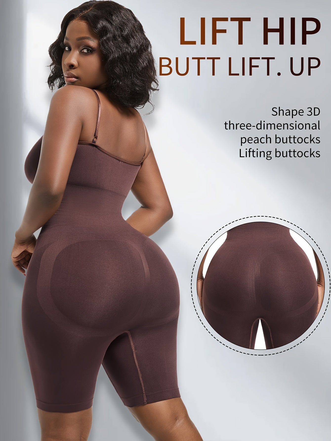 Women's shapewear for tummy, waist, and butt lifting in large sizes.