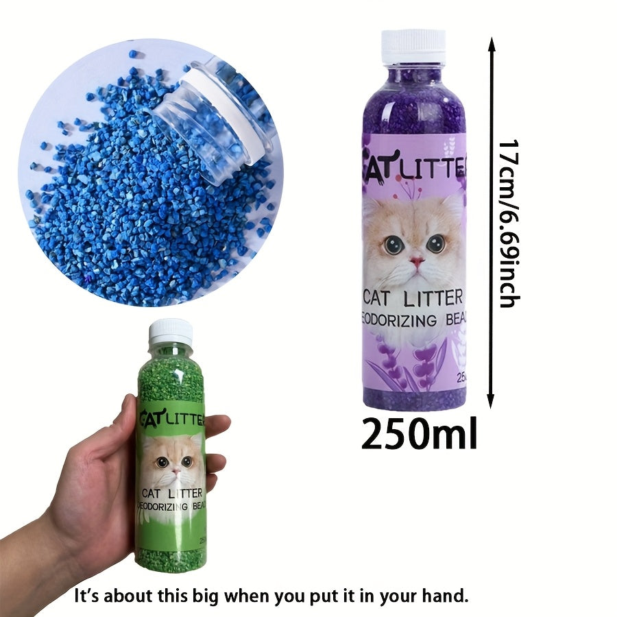 250ml Pet Deodorant for cat litter box odor control, can be flushed down the toilet. Suitable for cat litter boxes and pet cleaning.