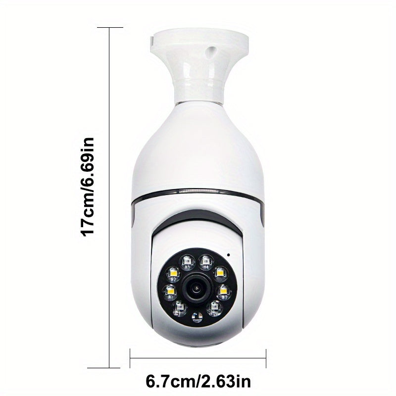 YIIOT Smart Light Bulb Security Camera offers a 360° Panoramic View and is compatible with E27 Connector. With WiFi connectivity, Motion Detection, Two-Way Audio, Indoor CCTV Surveillance, and Smartphone compatibility, it provides enhanced security