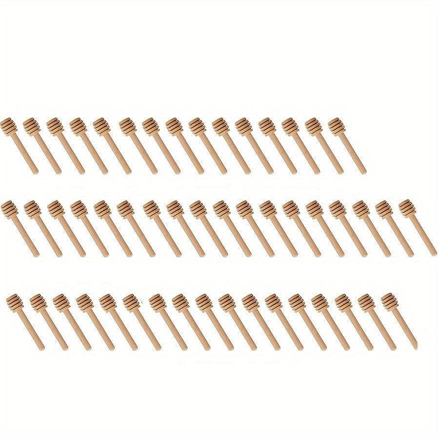 100 Mini Wooden Honey Spoons for Honey Jars and Dessert Making