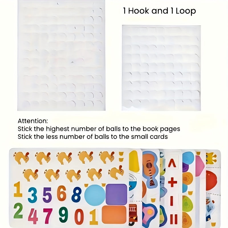 Interactive educational busy book for ages 3+ with alphabet and logic activities. Vibrant paper materials make it an early learning cognitive game, perfect for preschoolers.