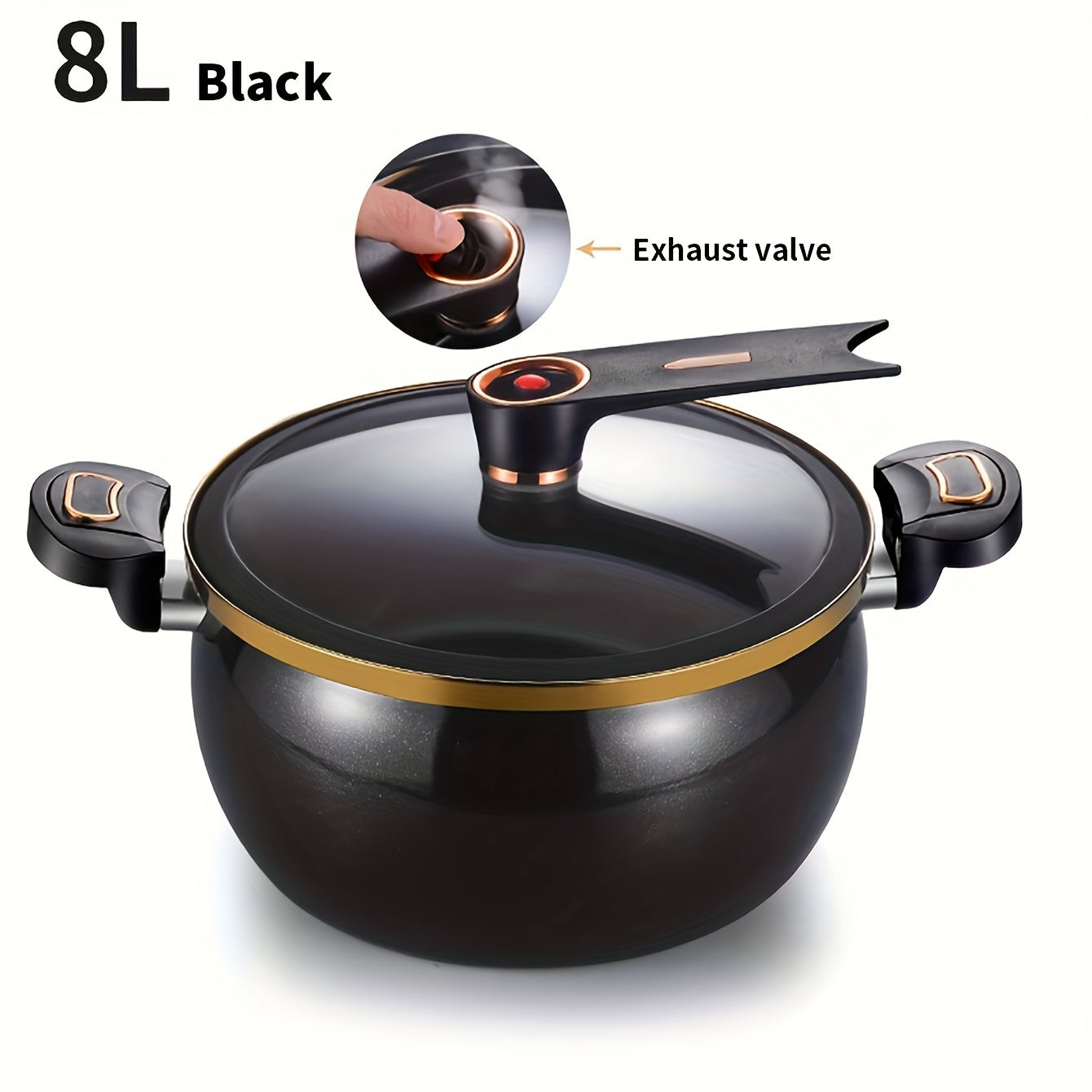 Large 7.99L Capacity Non-Stick Cast Iron Pot Set with 2 Spoons - Ideal for Various Dishes such as Stew and Soup - Can be Used on Induction and Gas Stoves