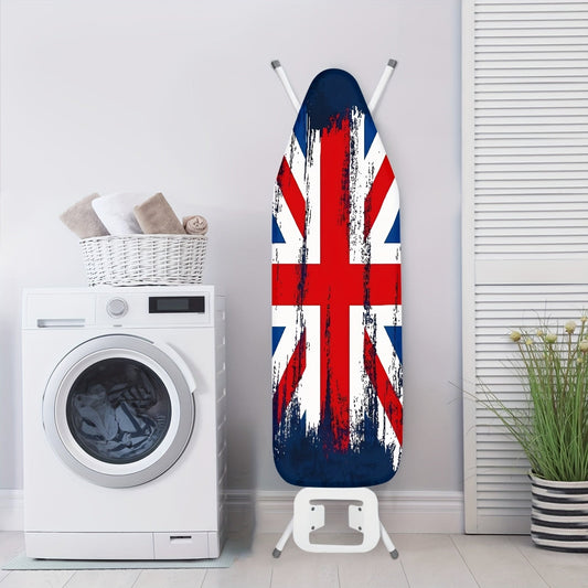 Vintage Union Jack Design Ironing Board Cover made from high-quality British Flag fabric. This heat-resistant cover is easy to install and durable, with scorch and anti-scalding properties. Fits standard boards and adds a stylish touch to your home