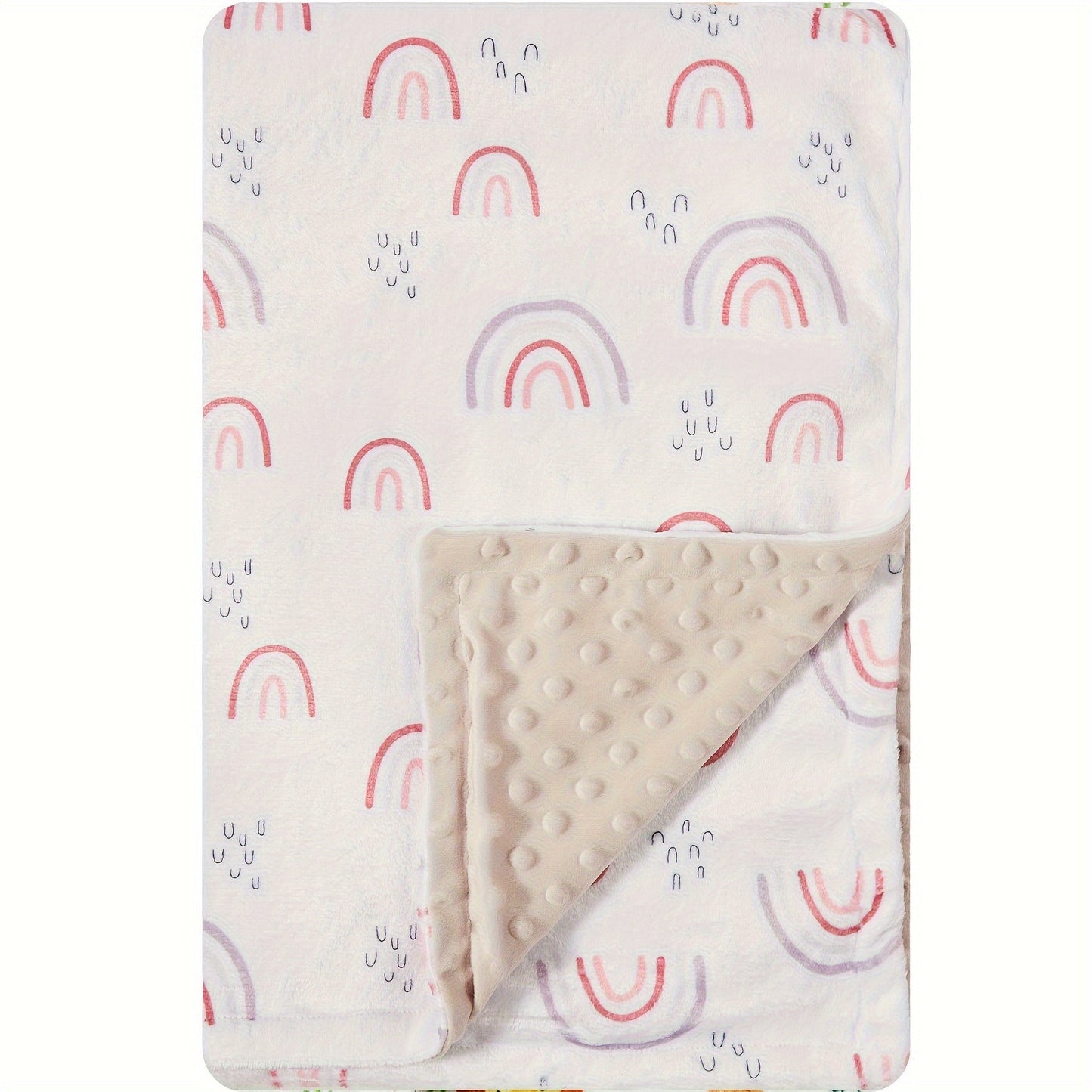 Soft Plush Minky Blanket with Double Layers and Dotted Backing - Perfect Shower Gift Blanket