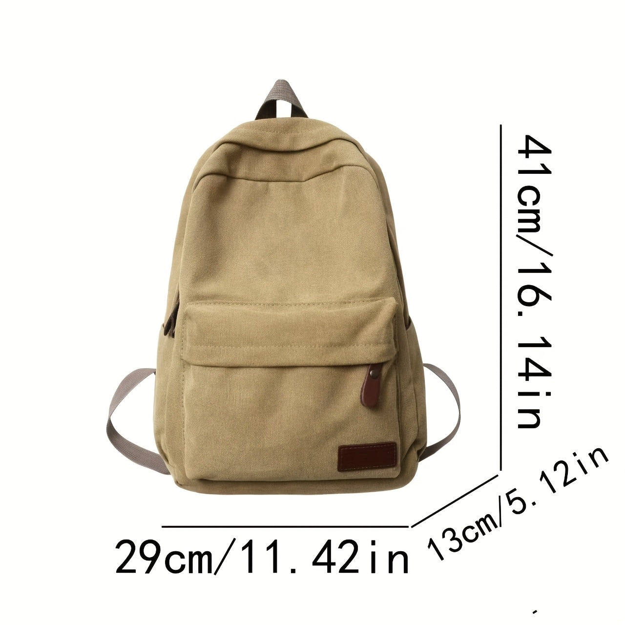 Sturdy canvas backpack with adjustable straps, perfect for school, travel, and work, fits 15-inch laptop.