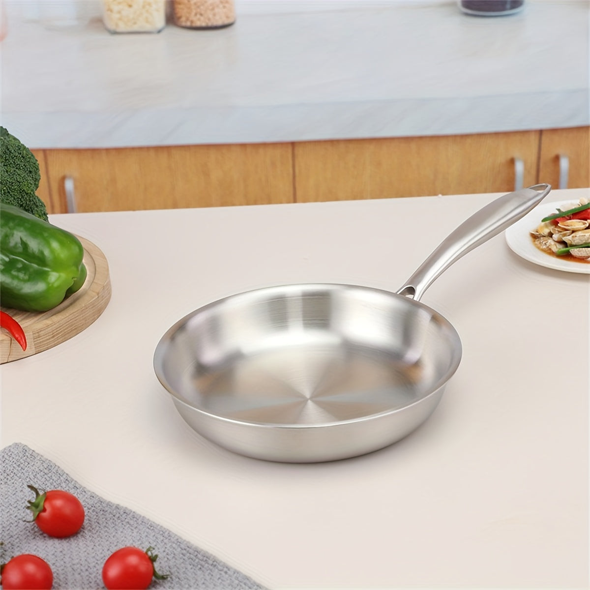 Best Seller: Thickened SUS 304 Stainless Steel Western Style Frying Pan with Three-Layer Composite Steel for Frying Steaks. Family Special Beef and Sheep Steak Plate