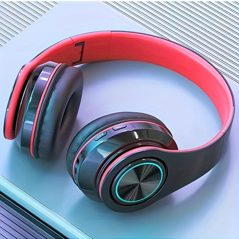 Wireless headphones with headband support, card insertion, and both wired and wireless functionality for multi-use.