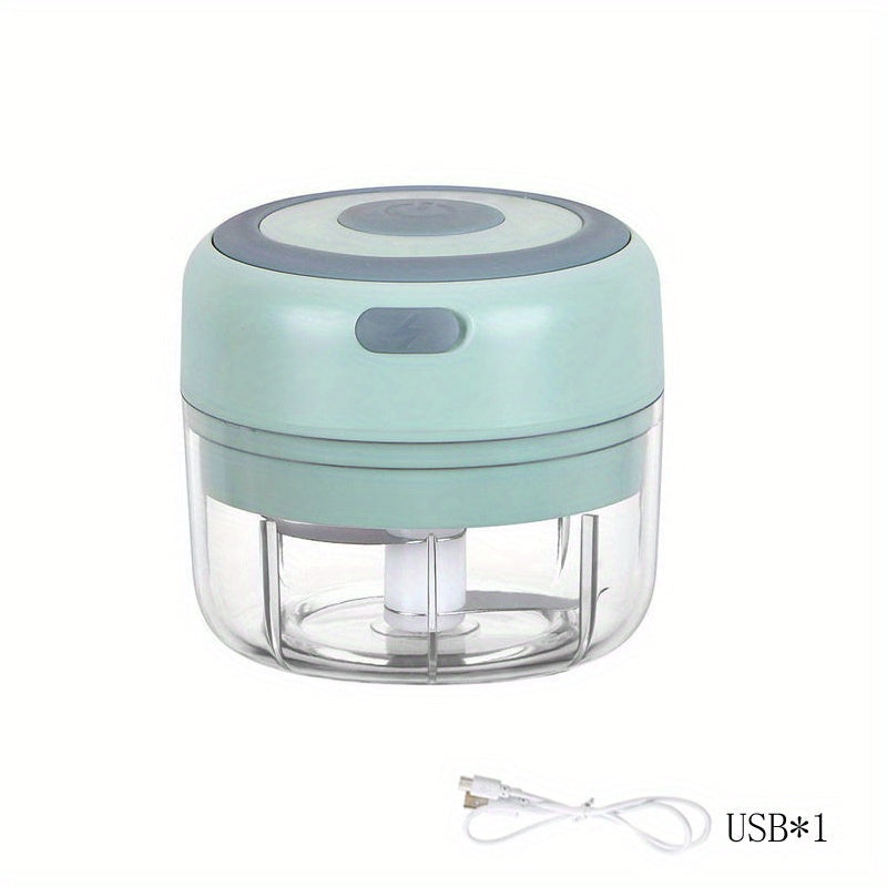 Upgrade your kitchen with this powerful Electric Food Chopper! This Wireless Portable Electric Chopper includes a Mini Electric Garlic Crusher, perfect for all your chopping needs. Also included is a USB Meat Grinder and Masher in 100/250ml sizes.