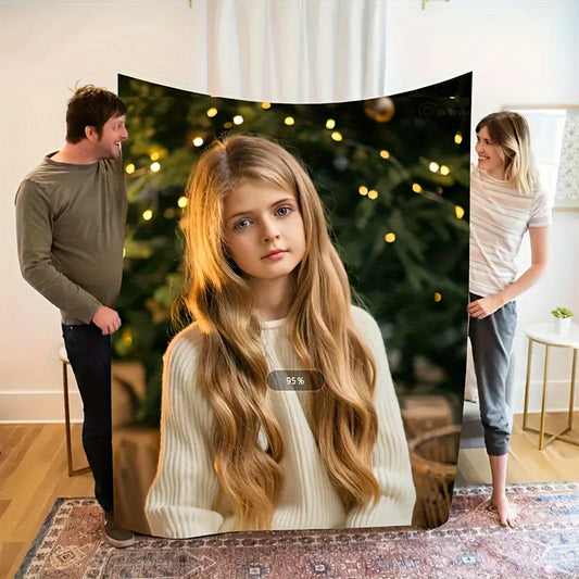 Customize your own high-definition digital printed blanket, a soft and warm throw perfect for napping on the couch, sofa, office, bed, camping, or during travel. This versatile blanket is a multipurpose gift suitable for all seasons and can be worn as a