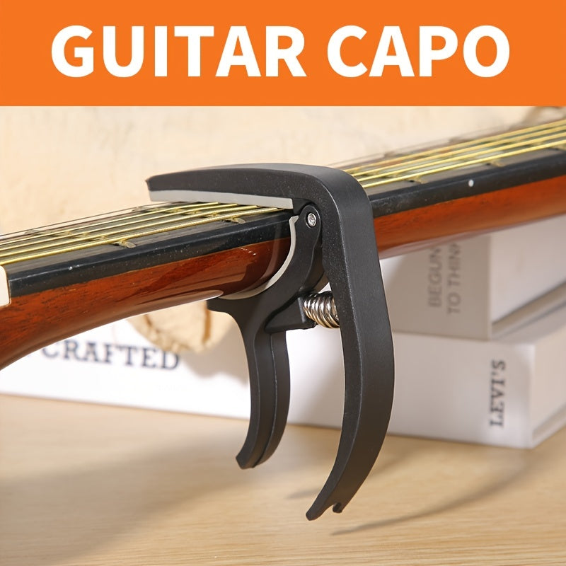 Nylon guitar capo for easy tone adjustment on acoustic, classic, electric guitars, and ukuleles.