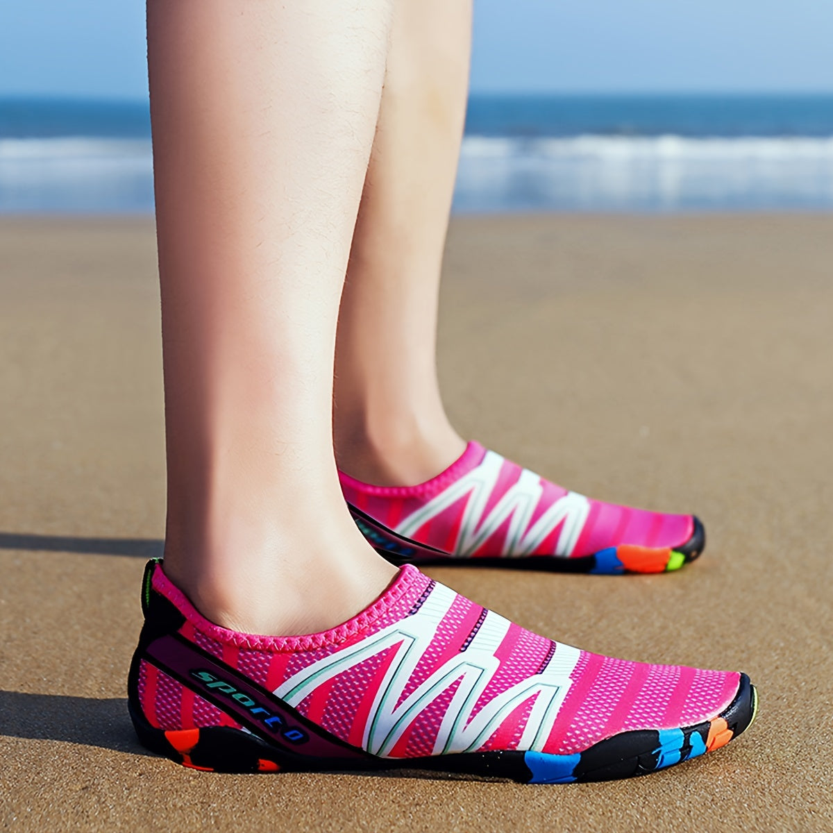 Fast drying water socks with sporty design, ideal for swim, surf, and fishing. Non-slip and breathable for women.