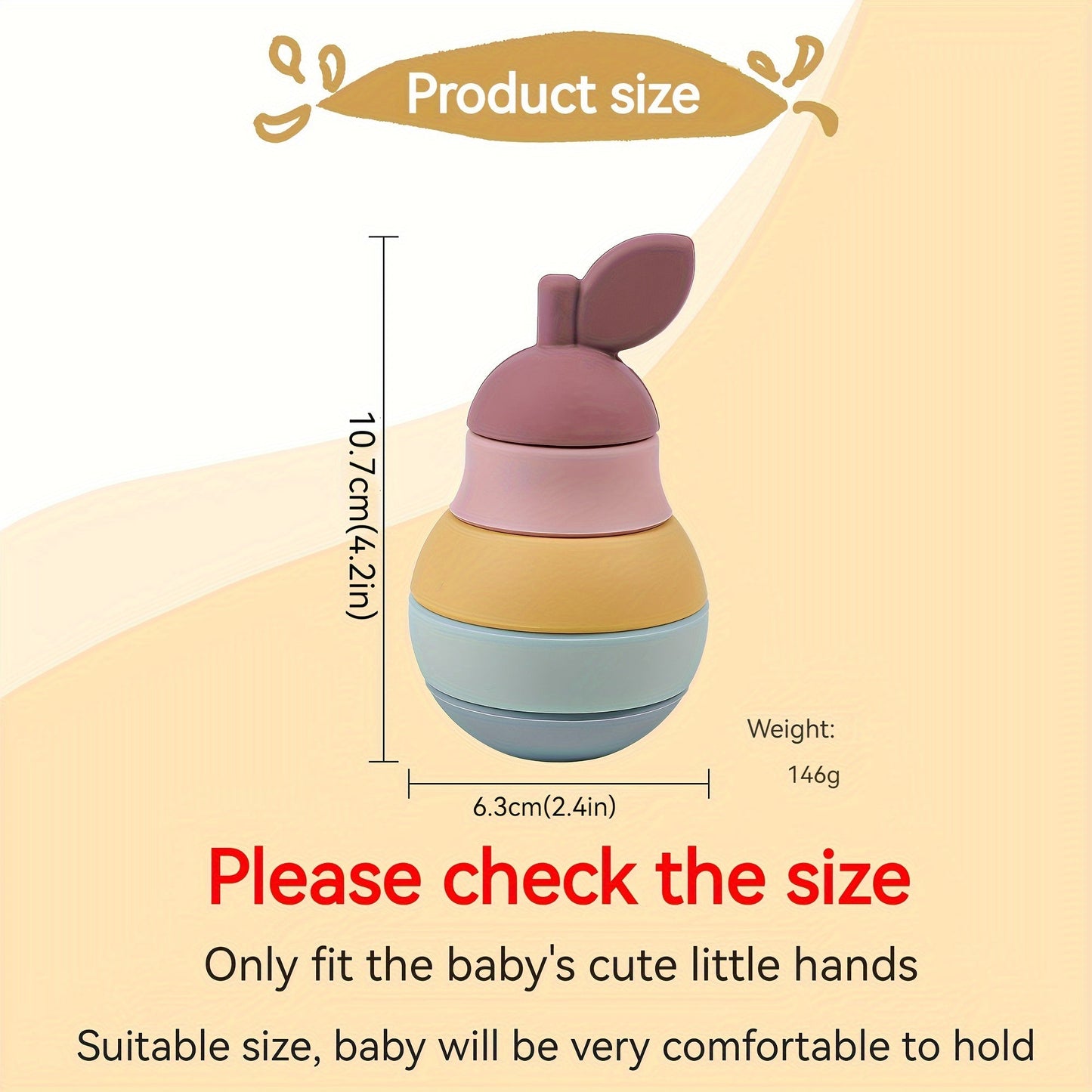 TYRY.HU presents Silicone Stacking Toys for babies, featuring a Fruit Nesting Design with BPA-free Soft Silicone materials. These Colorful Stacking Blocks come with Rubber Teething Toy shapes for Shape & Color Matching education development. A perfect