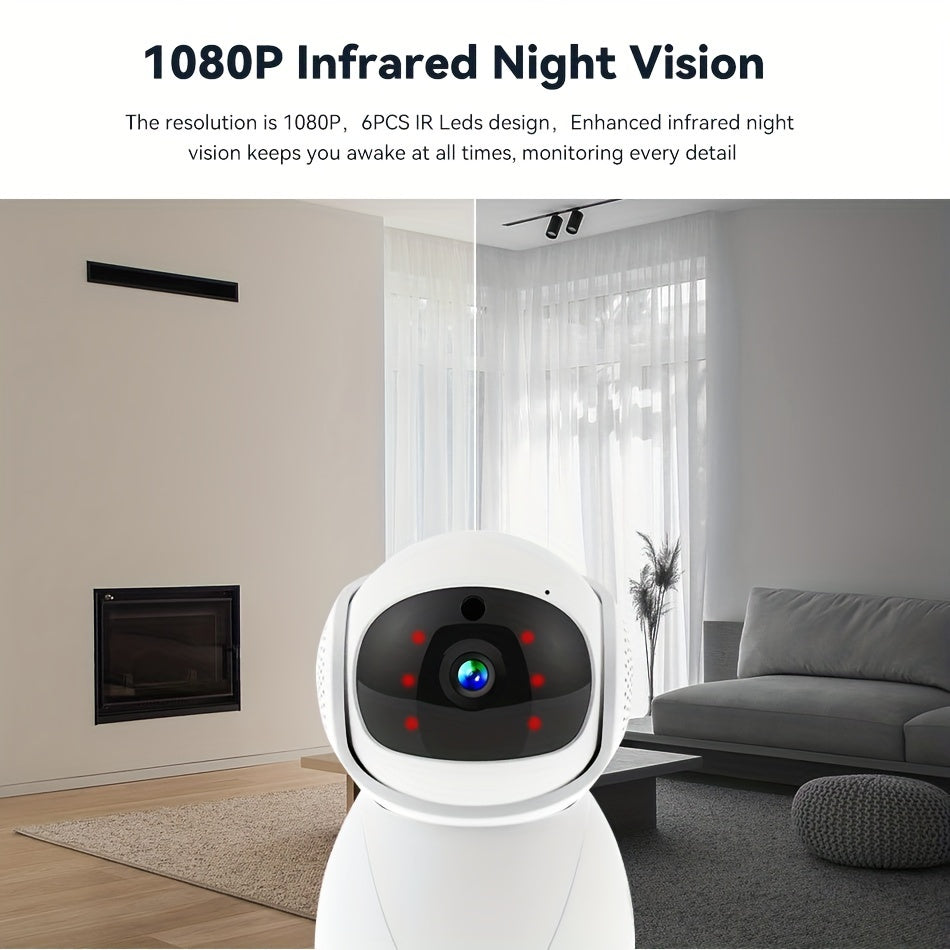 Valentine's Day Gift: High-Definition Indoor Camera with Automatic Tracking, Dual-Band WiFi Security Camera for Home Monitoring. Features 1080P HD Night Vision, Two-Way Audio, and 5GHz/2.4GHz Connectivity.