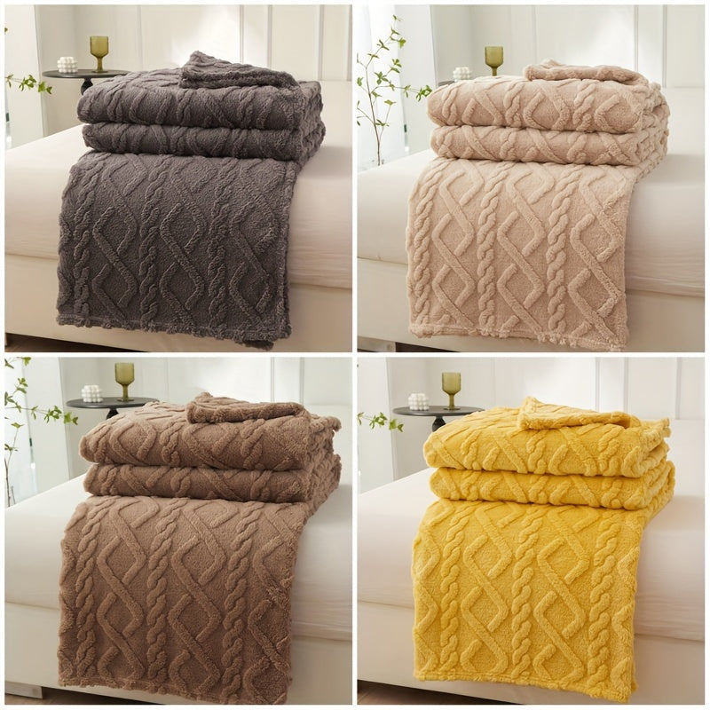 One piece of contemporary taffeta jacquard blanket made for cozy comfort, skin-friendly softness, and stylish home decor. This blanket does not include a pillowcase.