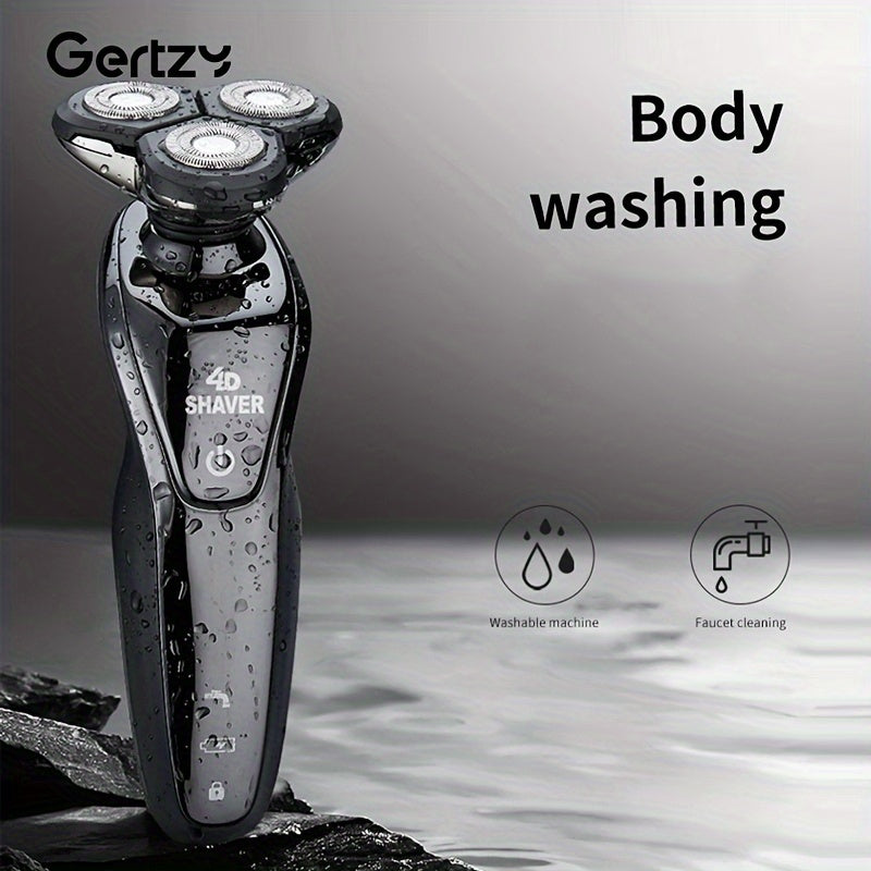 GERTZY Electric 6-In-1 Men's Shaver, Rechargeable Rotary Shaver, Ideal Father's Day Gift for Men.