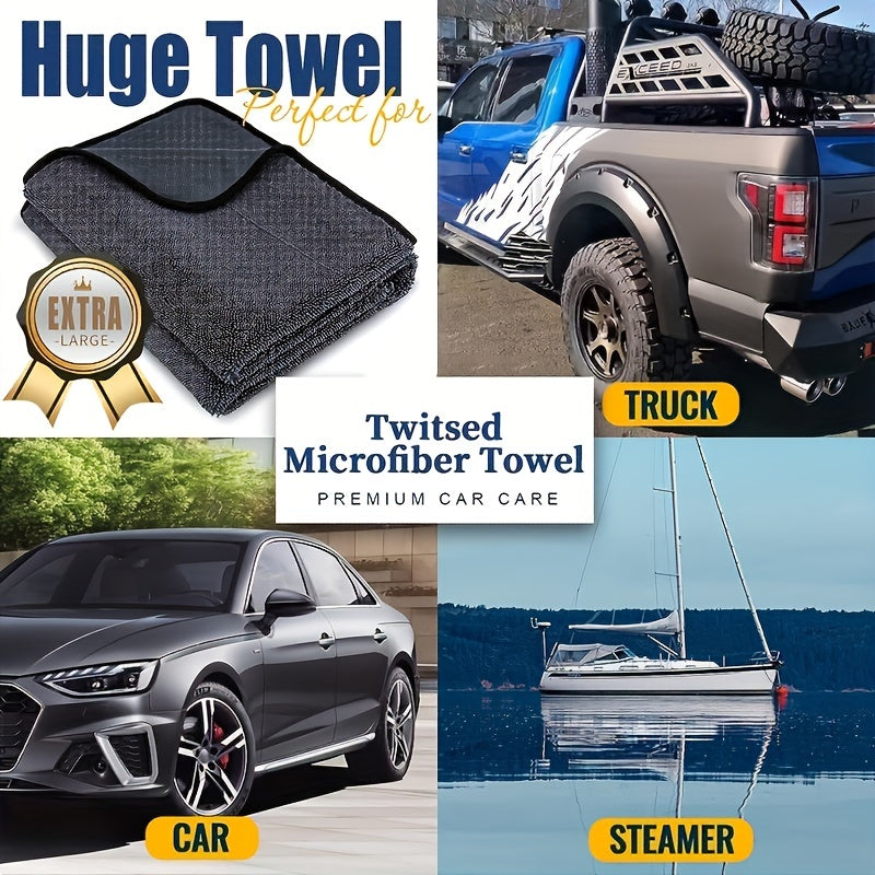 Large Microfiber Drying Towel: Absorbent, Lint-Free, Stripe-Free, Minimal Shedding, Stylish Design, Versatile for Home, Kitchen, Outdoor, Bathroom, and Toilet Use