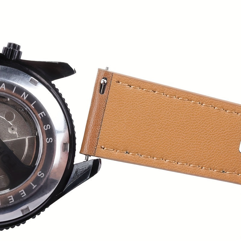 Get a stylish 1pc 22mm/20mm strap for your Samsung Galaxy Watch 6 Classic or Galaxy Watch 5/4/3. This PU leather band also fits Huawei watches and features a quick-release design. The perfect gift choice for any watch enthusiast.