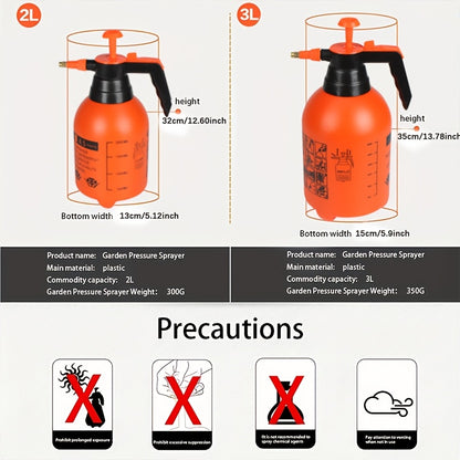 1 Set of 2L/3L Large Capacity Hand Press Water Sprayer - Adjustable with Air Compressed Pump for Gardening and Household Use.