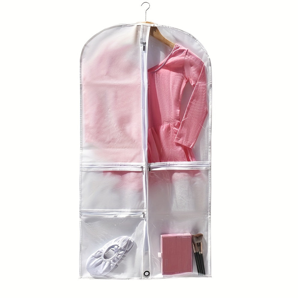 1 piece of Translucent Simple Dustproof Storage Bag, perfect for storing dance skirts or hanging clothes. Great for closet organization and travel. Features a visible translucent window, ideal for competitions, traveling, and storage. Makes a perfect