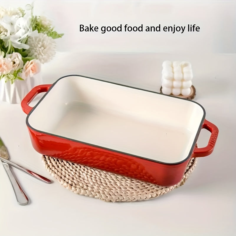 Enamel square griddle, rectangular enamel pot, flat-bottom frying pan, and enamel grilled fish plate for grilling fish and steak at restaurants and hotels. Can be used on induction cookers for universal plating.